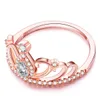 2022 Luxury Party Lady Lovers Wedding Diamond Rings 18 K Rose Pink Gold Filled Engagement Zircon Anel Anillo Storlek 6,7,8,9 för kvinnor