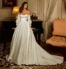 Vestidos De Noiva Satin Wedding Dresses 2021 with Remove Long Puffy Sleeve Bridal Gowns Simple Princess Party Long Train Plus Size