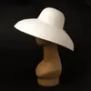 01908-HH8134 Biała wełna zima duża brzeg hepburn w stylu Lady Sun Cap Women Leisure Beach Holiday Hat Y200714