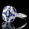 Woman Jewelry Wedding Band Rings for Couples 925 Sterling Silver Sapphire Retro Diamond Rings Filled Womens Engagement5842379