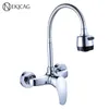 Wall Mounted Single Handle Kitchen Sink Faucet Chrome Finished Hot and Cold Water Kitchen Mixer Taps T200423
