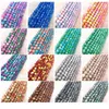 Vente en gros 4/6/8/10mm perles de verre Double couleur perles entretoises en vrac breloque peinte pour la fabrication de bijoux Bracelet à bricoler soi-même jllFlu