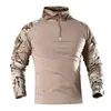 T-shirt tactique militaire à manches longues pour hommes, chemise de combat de l'armée de camouflage, chemise de paintball airsoft, t-shirts de chasse pour hommes, vêtements d'extérieur 201202