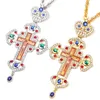 Hängsmycke Halsband Guld / Silver Plated Cross Pendants Orthodox Church High Quality Fashion Hiphop Franco Guldkedja för män Smycken1