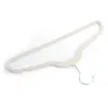 Free Shipping Manufacturer Wholesale 10pcs 45 0.5 24.5 Plastic Flocking Clothes Hangers Ivory White