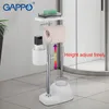 Gappo Toilettenbürstenhalter freistehende Badezimmertoilettenbürstenhalter mit Papierregalzubehör Y200407