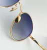 Nya modedesign solglasögon 0009S retro rund k guld båge trend avantgarde stil skydd glasögon topp kvalitet med box
