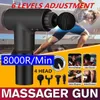 Nyaste 8000r / Min Massage Gun Sports Recovery Fascia Fitness Exercise Muscle Pain Relief Massager Djupa Vibrationer