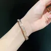 Light luxury fine for Woman Bangle Bracelets Stainless Steel Inlaid with 5A zircon 18k gold plated non-fading Bracelet jewelry