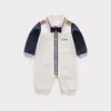 Yierying Baby Casual Romper Boy Gentleman Style Onesie för höst Baby Jumpsuit 100% Bomull LJ201023