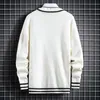 Suéteres para hombres 2021 Otoño Invierno Suéter de algodón Hombres Moda Grueso Cuello en V Jersey Mantener caliente Pull Homme Mens Christmas Jumper