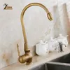 Zgrk Kitchen Faucets Deck مثبتة الخلاط الصنبور 360 درجة رافعة النحاس النحاس العتيقة الصنبور بخلاط رذاذ الخلاط الصنبور T200424