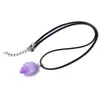 Natural Amethyst Crystal Pendant Love Gift Chakra Healing Reiki Mineral Quartz Energy Rough Stone Necklace