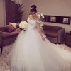 Princess Ball Gown Wedding Dresses Appliqued Flowers Off Shoulder Glitter Sequins Top Modern Bridal Gowns Corset Garden Bride Wedding Dress