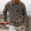 Cardigan maglione da uomo monopetto moda taglie forti top spessi inverno caldo maschile
