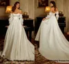 Vestidos De Noiva Satin Wedding Dresses 2021 with Remove Long Puffy Sleeve Bridal Gowns Simple Princess Party Long Train Plus Size