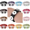 Fast Shipping 14 Colors Snap Button Bracelet Bangles PU leather Bracelets For Women 210*18mm Snap Button Jewelry Christmas Decorations Gift