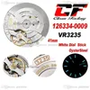 Clean CF 41 126334-0009 VR3235 Automatyczna męska zegarek Zegarek Fled Bezel White Dial Stark 904L Stalowa Oystersteel Bransoletka Super Edition Watches 2022 Puretime D4