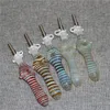 1pc Glass Nectar Concentrate smoke pipe with Quartz Tips Dab Straw Pipes Glass Oil Rigs