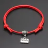 2020 Ny bästa önskan för dig Hängsmycke Röd trådsträng Armband Lucky Svart Kaffe Handgjorda Rope Armband för Kvinnor Män Smycken