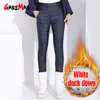 GareMay ciepłe spodnie dla kobiet klasyczne spodnie Kobiece jesienne spodnie zimowe w rozmiarze Klasyk kobiet z wysokim talią czarny LJ201130