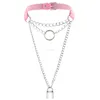 Vrouwen vergrendel kraag ketting hanger o ring choker ketting voor vrouw mode sieraden hangers straatstijl wil en zandig