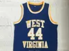 Pas cher Jerry West # 44 Virginia Basketball Jersey Navy Jerseys HOMMES FEMMES JEUNES XS-5XL