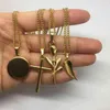 Mode vintage rose hiphop jus crucifix pendell guld stainls stål kompass charm män fjäder ving halsband6669581