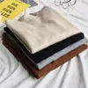 Herfst Heren Half Turtleneck Solid Threaded Sweater Brand Slanke Mode Wear Top Lange Mouwen Stretch Gebreide Kerst Pullover1