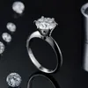 GEM039S BALET 18K BIAŁY ZŁOTA Pierścień 1ct 2ct 3ct okrągłe diamentowe pierścionki zaręczynowe dla kobiet 220223747497