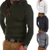 2021 new men's long-sleeved bottoming shirt sweater oblique button horn button male sweater