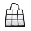 Sublimation Grid borsa Tote Bag Blank White Borsa shopping a trasferimento termico fai-da-te 9 pannelli Borsa riutilizzabile Borsa regalo borsa SN4823