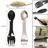 NEW Camping Spoon Fork 5 in 1 Stainless Steel Spoon Fork Cutter Bottle, and Can Opener for Outdoors Home or Office