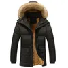 Winter Fur Collar Coat Hooded Jacket Män Vinter Vindskydd Tjockad Fleece Parka Mens Jackor och Coats plus 5XL Outwear Whending1