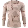 NOWOŚĆ Outdoor Quick Dry T Shirt Men Taktyczne Kamuflaż Długie rękaw do zaokrąglenia armia sportowa TSHIRT CAMO FUNDY 3D TSSHIRT15410213