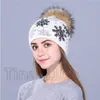 Женщины Pom Pom Beanie смешанные вязаная шапка Рождество снежинка Hairball зима шляпе Рождество шляпы 20 стиль T2C5294