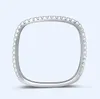 2021 New Arrival Simple Fine Jewelry Real 925 Sterling Silver Pave White Sapphire CZ Diamond Party Square Ring Women Wedding Band 341u