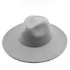 9.5cm Geniş Geniş Kenarlı Fötr Şapkalar Kadın Büyük Keçe Şapka Erkekler Caz Silindir Şapka mens Panama Kap Kadın Erkek Kapaklar Kış Moda Aksesuarları Toptan 26 renk
