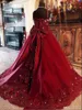 Burgundy 2021 Flower Girl Dresses Ball Gown Little Girl Birthday Party Dresses Vintage Off Shoulder Communion Pageant Dresses260z