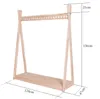 Creative solid wood floor hanger multi hole bedroom clothing store display rack show double hanging central shelf