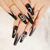 False Nails 24pcs Fake Halloween Long Style Full Cover DIY Glue Press On Nail Supplies For Ballerina Tip Prud22