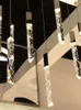 Nowoczesny Loft Led Żyrandol K9 Crystal Chrome Duplex Schodek Żyrandol Salon Hotel Sufitowy Wiszący Lekki Luksusowa Lampa wisząca