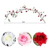 Erxiaobao Artificial Flowers Long Fake Silk Rose Flower Vine String Rattan Cane Home Party Wedding Wall Door Bookshelf Decor Y200104