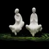 Chiński Biały Jade Figurki Ceramiczne Budda Ozdoby Ornamenty Porcelanowa Wyposażenie Domu Dekoracja Monk HomeDecor T200703