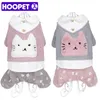 HOOPET Pet Dog Clothes Cat Pringting Warm Coat for Small Dogs Autumn Winter Chihuahua Bulldog Dress T200710
