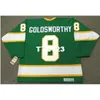 740 # 8 Bill Goldsworthy Minnesota Kuzey Yıldızları 1967 CCM Vintage Anasayfa Hokey Jersey veya Özel Herhangi bir isim veya sayı Retro Jersey