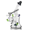 Svamp glas bong duschhuvud diffusor bägare bas dab rig rökrör tjock glas vatten bongs hookahs shisha med 14mm led 7 tums