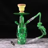 투명 한 두개골 아크릴 물 담뱃대 봉이 LED 가벼운 그릇 숯불 홀더 호스 Shisha Narguile chicha 흡연 물 파이프 4 색