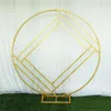 New Wedding Arch Mariage Backdrop Wrought Iron Creative Ring Geometric Diamond Grid Frame Stand Home Party Decoration