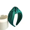 New Fashion Women Headband Adult Wide Side Solid Color Hairband Center Knot Turban Casual Hair Accessories